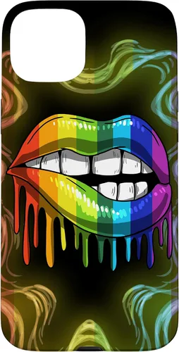 Vista 9 de Rainbow Lip Drip Lesbiana Gay Pride Bisexual Transgénero LGBT Funda para iPhone 17