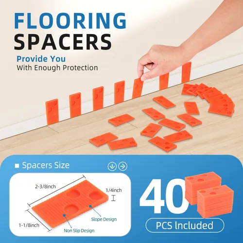 Vista 11 de Kit de 43 piezas para herramientas de suelo laminado, kit de instalación LVP, herramientas para suelos de vinilo, taco de golpeteo con mango