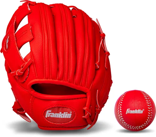 Vista 9 de Franklin Sports Guantes de béisbol para niños, guantes de teeball RTP para jóvenes + juego de pelotas, guantes de teeball para niños y niñas, niños