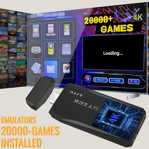 Vista 2 de Barra de consola de juegos retro actualizada 2025, más de 21500 videojuegos clásicos, más de 20 emuladores, tarjeta de 128G, Plug & Play para TV