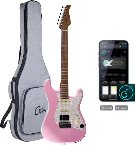 Vista 9 de GTRS S800 Kit de guitarra eléctrica inteligente con sistema de efectos, recogida HHS, máquina de tambor de bucle, batería de 12 horas de duración