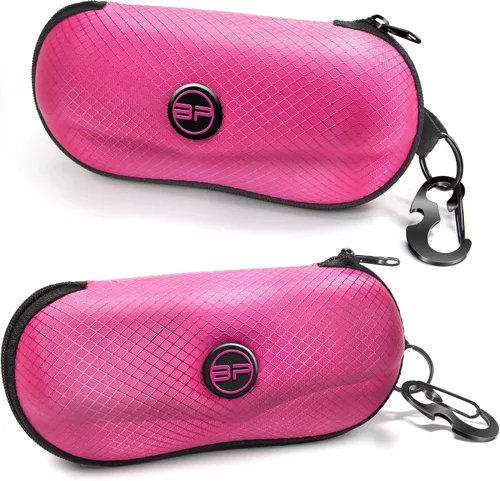 Vista 9 de BLUPOND Estuche para gafas de sol con carcasa semirrígida de EVA con gancho colgante de metal y clip de cinturón para almacenamiento de gafas de sol