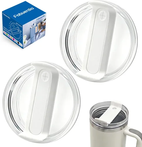 Vista 19 de Tapa de repuesto para vaso de 40 onzas compatible con Stanley Quencher, paquete de 2 fundas transparentes a prueba de derrames para accesorios