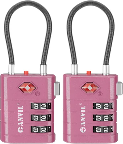 Vista 33 de ANVIL Candados para Equipaje Aprobados por TSA – Candados de Viaje de Combinación TSA008 de Alta Seguridad con Indicador de Inspección para Maletas