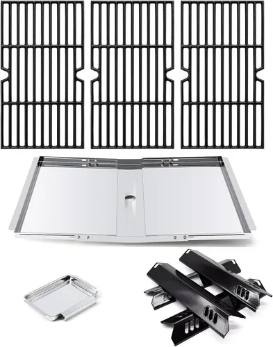 Vista 16 de Protectores térmicos de porcelana de 15 pulgadas para Dyna-Glo DGF510SBP, DGF493BNP, juego de 4 placas térmicas para parrilla de patio trasero