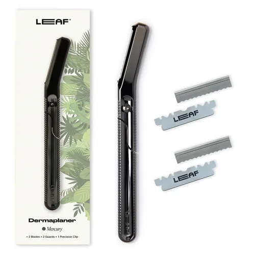 Vista 11 de Leaf Shave The Leaf Dermaplaner, Black - Maquinilla de afeitar dermaplaning reutilizable y herramienta exofliante para mujeres