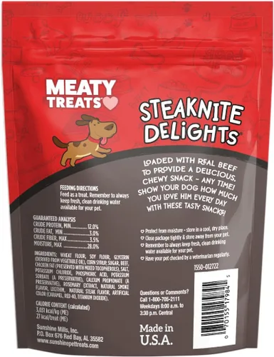 Vista 3 de Meaty Treats Steaknight Delights Sabor a carne, 2.5 onzas (paquete de 8)