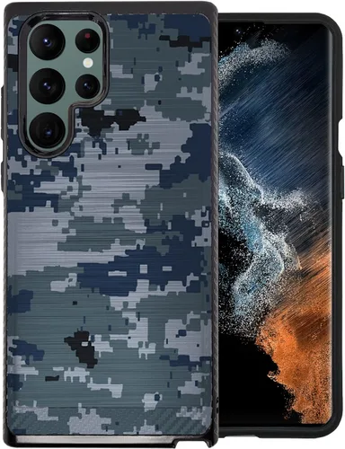Vista 6 de Cases on Deck CasesOnDeck - Funda ajustable compatible con Samsung Galaxy S22 Ultra / S22 Ultra, armadura cepillada, funda híbrida con agarre