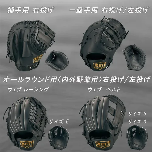 Vista 6 de Zett BSFB56923A Soft Baseball and Soft Catcher/First Mitt, for Right Throw/Left Throw, Black, 2023