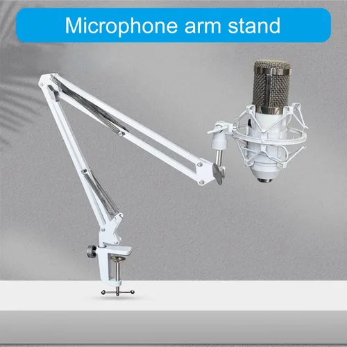 Vista 9 de NB35 Microphones Stand for Table Microphones Arm Swivels and MS089SV Microphones Shock Mount Silver for Track