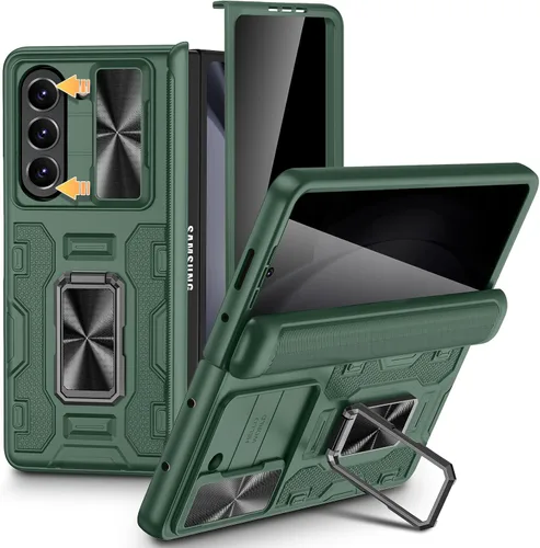 Vista 21 de VEGO Funda para Galaxy Z Fold 4 con Cubierta de Cámara Deslizante y Protección de Bisagra Funda con Protector de Pantalla Soporte Magnético de 360°