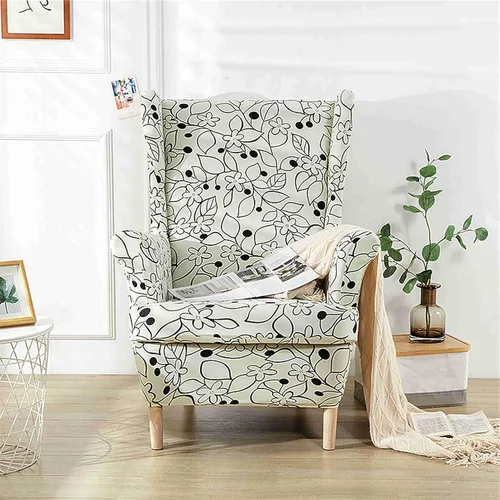 Vista 8 de Morbuy Fundas para silla con respaldo de alas de 2 piezas, funda moderna para silla con respaldo de ala, funda elástica para silla con respaldo
