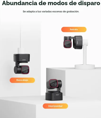 Vista 7 de Cámara web OBSBOT Tiny 2 Lite 4K para PC, cámara de transmisión PTZ con seguimiento AI 1/2" Sensor, Gesture Control, 60 FPS, HDR, Microphones, Web