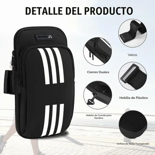 Vista 4 de Soporte para teléfono para correr, brazalete, bolso cruzado para teléfono celular, para mujeres, hombres, niños, iPhone 17, 16, 15, 14, 13, 12, 11