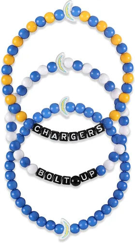 Vista 6 de FOCO NFL unisex-adult NFL Team Logo Officially Licensed 3-Pack Beaded Friendship Bracelets