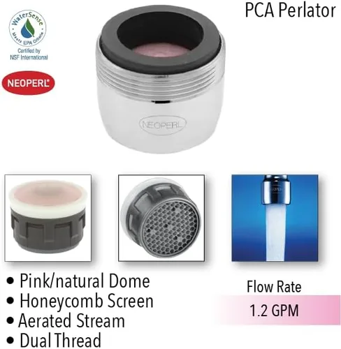 Vista 2 de California Stream - Grifo aireador WaterSense de 1.2 gpm Economy Flow Aerated Perlator (paquete de 10, doble)