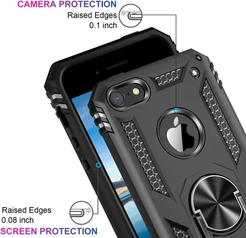 Vista 382 de Jeylly Funda para iPhone SE/Funda para iPhone 5S, Exterior de Plástico Duro que Absorbe Golpes + Interior de Silicona de Goma Defensor contra