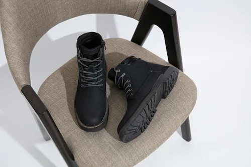 Vista 3 de Jousen Botas casuales para hombre, botas chukka con cremallera a la moda