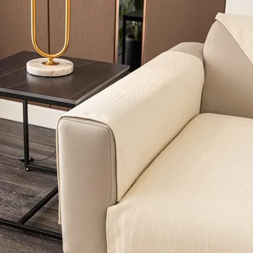 Vista 6 de Funda de sofá de 1 2 y 3 plazas, funda de sofá de esquina antideslizante en forma de L en forma de I, funda de almohada universal 30X50CM Beige