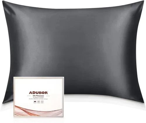 Vista 38 de Adubor Funda de almohada 100% de seda, fundas de almohada de seda de morera, 22 fibras de grado Momme 6A, funda de almohada de seda para la salud