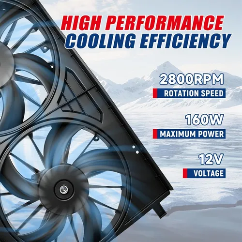 Vista 3 de Ventilador de radiador 68031872AA 68031873AA Reemplazo para 200 07-14/Reemplazo para Compass 13-17/Reemplazo para Patriot 07-17/Reemplazo