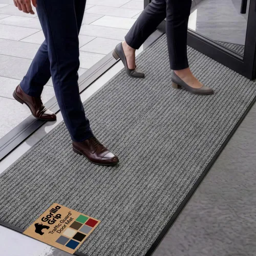 Vista 23 de GORILLA GRIP Traffic Guard - Tapete resistente para interiores y exteriores Negro