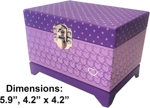Vista 5 de Joyero de bailarina de regalo para niñas (rosa y morado)