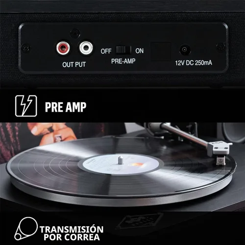 Vista 5 de House of Marley Stir It Up - Tocadiscos inalámbrico Bluetooth – Tocadiscos de bambú hecho de forma sostenible, tela de rebobinado reciclada, sonido