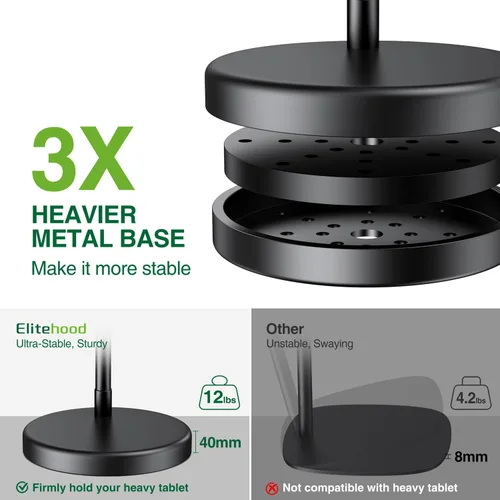 Vista 6 de elitehood Soporte de aluminio resistente para iPad para cama, piso