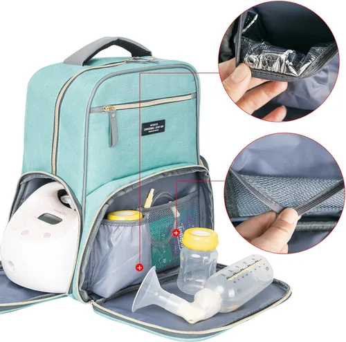 Vista 4 de Mochila para extractor de leche - Mochila multifunción para mamás de trabajo al aire libre con bolsillo aislante