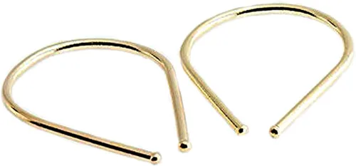 Vista 9 de 13mm de plata de ley 20 GA Aretes de aro invertidos colgantes de lágrima hipoalergénicos ligeros con hilo para mujer