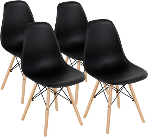 Vista 11 de GOFLAME DSW - Sillas de comedor, sillas de plástico con patas de madera, sillas sin brazos de estilo moderno para sala de estar, cocina, dormitorio