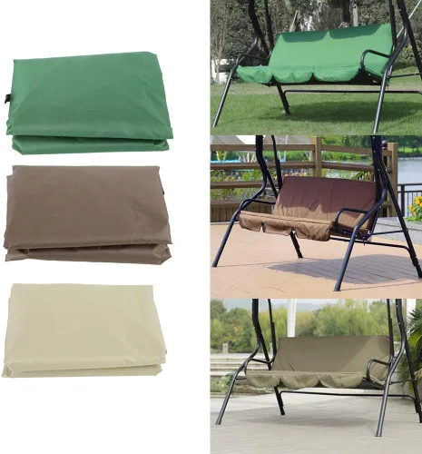 Vista 9 de Ejoyous Funda de cojín para columpio de patio, para silla de columpio al aire libre, cubierta de asiento de hamaca de repuesto para columpio de 3