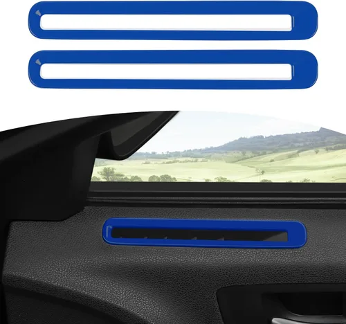 Vista 8 de RT-TCZ para Charger Cubierta de ventilación de aire de puerta Adecuada para Dodge Charger 2011-2023 Accesorios de interior azul 2 piezas