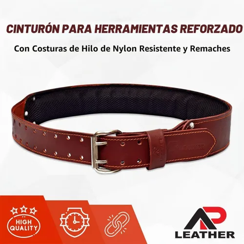 Vista 3 de Pro-501 - Cinturón de herramientas de cuero curtido al aceite para cintura de 30 a 52 pulgadas, cuero de primera calidad con cinturón de Granate