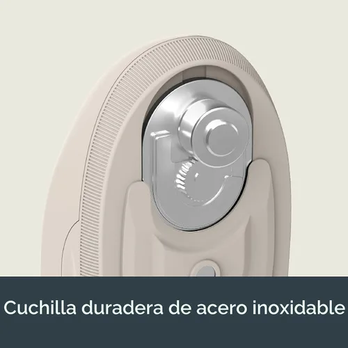 Vista 5 de bella Abrelatas automático, manos libres, funciona con pilas, sin cable, hoja de acero inoxidable para abrir cualquier tamaño de lata con imán