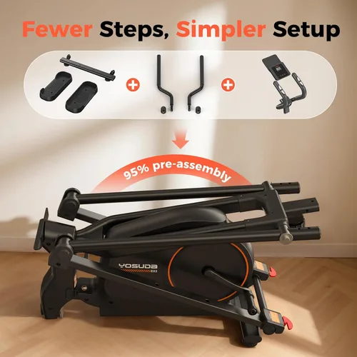 Vista 4 de YOSUDA Foldable Elliptical Exercise Machine for Home,15IN Stride Compact Folding Elliptical Training Machine Only 2 sq ft for Small Spaces