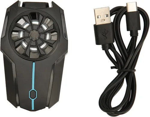 Vista 9 de Phone Cooling Fan Mobile Game Radiator with 3 Speed Wind, 500mAh Battery Super Silent, Spring Clamp Universal Fit for Gaming