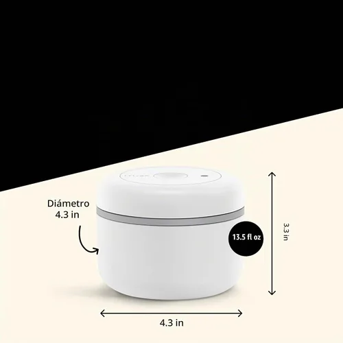Vista 3 de Fellow Atmos - Recipiente de café al vacío de 0.4 litros, capacidad para granos de 6 onzas, color blanco
