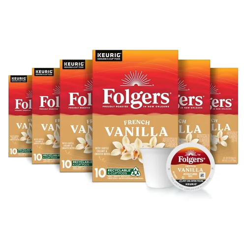 Vista 15 de Folgers Café con sabor artificial a caramelo mantecoso, cápsulas Keurig K-Cup, caja de 10