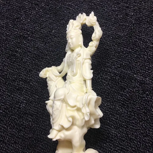 Vista 5 de Estatua de Quan yin de 7.99 pulgadas, estatua de Buda femenina Kuan yin, estatua de la divinidad de Buda guanyin para decoración de oficina en casa