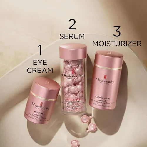 Vista 13 de Elizabeth Arden Retinol + HPR Ceramide Rapid Skin Renewing Water Cream Face Moisturizer, Anti-Aging Wrinkle Treatment, Niacinamide, Hyaluronic Acid