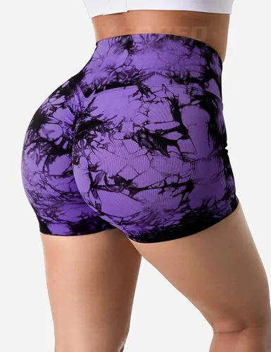 Vista 5 de YEOREO Pantalones cortos profesionales de entrenamiento para mujer, 3.6 pulgadas, pantalones cortos sin costuras, cintura alta, contorno, gimnasio