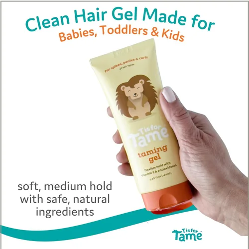 Vista 2 de T is for Tame Gel Domador – Gel de peinado para cabello de bebés niños y niñas para el control del encrespamiento y cabellos sueltos – Natural
