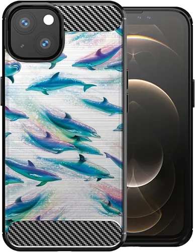 Vista 34 de CasesOnDeck - Funda compatible con Apple iPhone 13 Mini/iPhone 13 Mini, funda de diseño, delgada, negra, flexible, elegante, protección contra