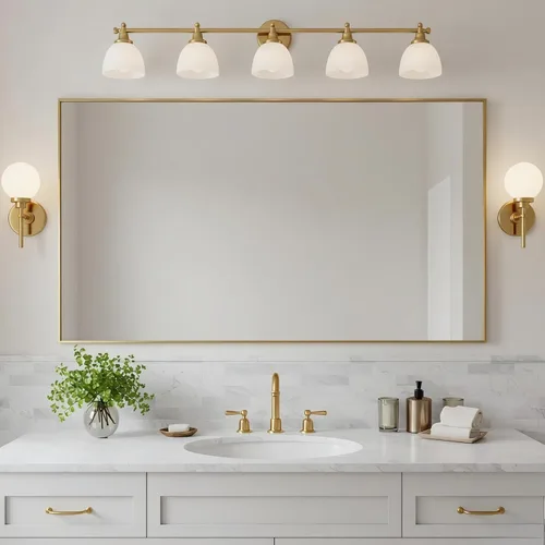 Vista 28 de 24x24 Inch Black Bathroom Mirror for Wall, Aluminum Frame Rectangle Rectangular Vanity Mirror, Modern Large for Bedroom, Living Room, Horizontal or