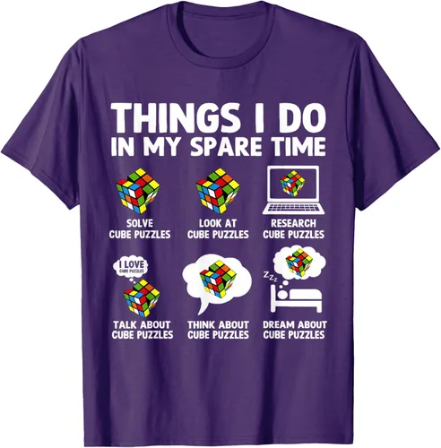 Vista 62 de Things I Do in My Spare Time Cube Puzzle Speed Cubing Camiseta
