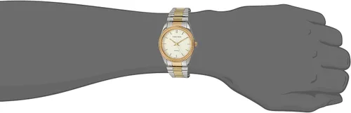 Vista 2 de TIMETECH Reloj para hombre Pulsera elástica de expansión de dos tonos con bisel acanalado con borde de moneda, Minimalista