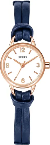 Vista 12 de BUREI Reloj de pulsera analógico de cuarzo para mujer, correa de cuero, reloj de pulsera Relogio Feminino, regalo para mujer