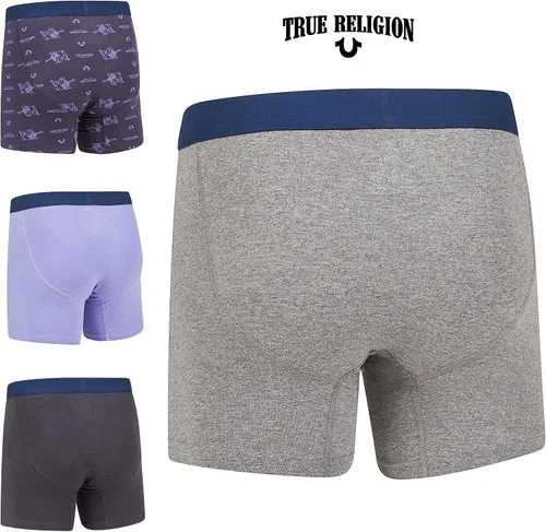 Vista 2 de True Religion Calzoncillos tipo bóxer de algodón elástico para hombre, paquete de 4